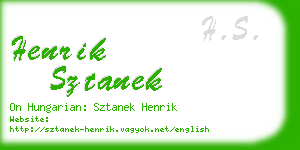 henrik sztanek business card